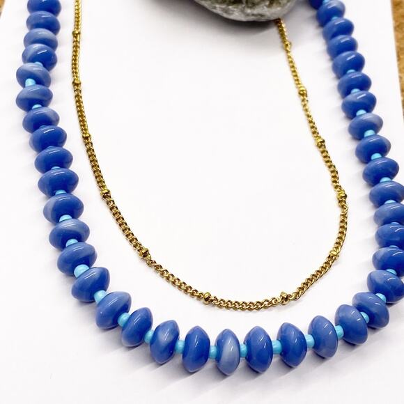 NEW Summer Blue Semiprecious Stone Necklace - Picture 7 of 9